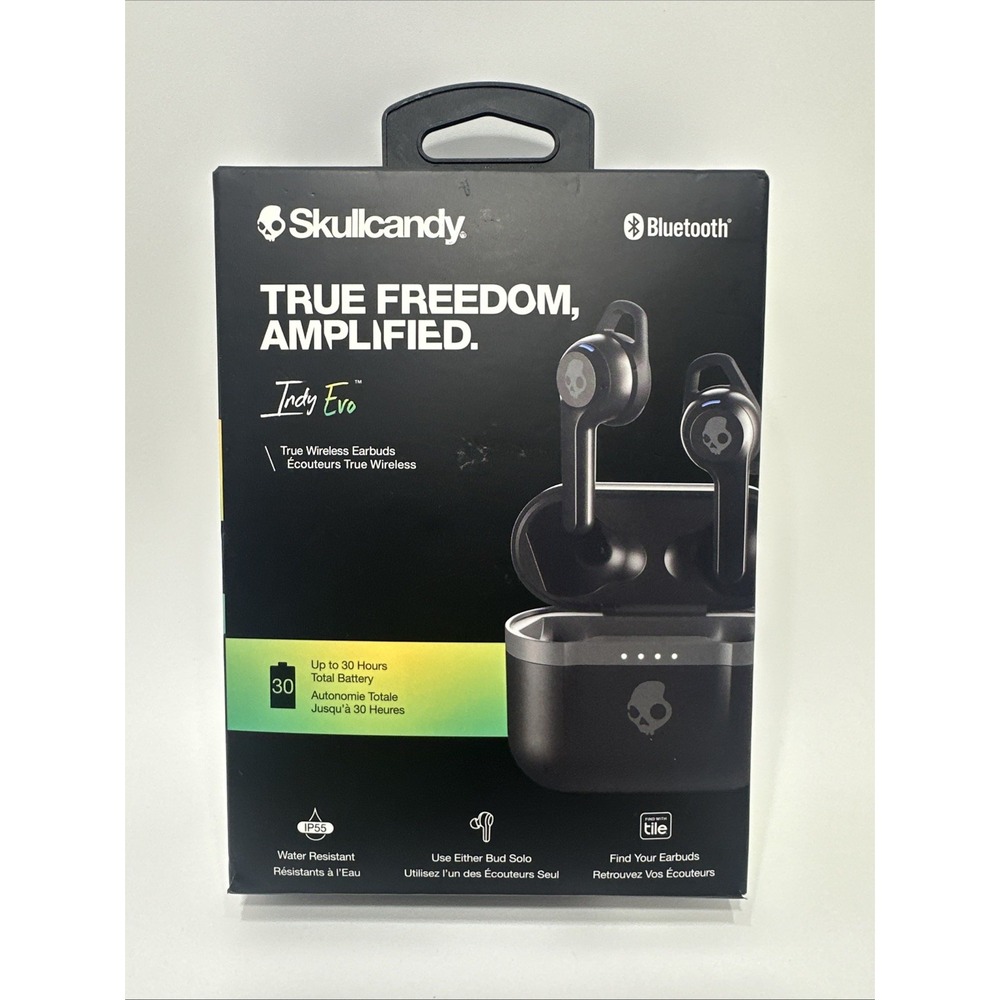 Skullcandy Indy Evo Wireless Earbuds Black S2IVW-N740 READ Case Left Work
